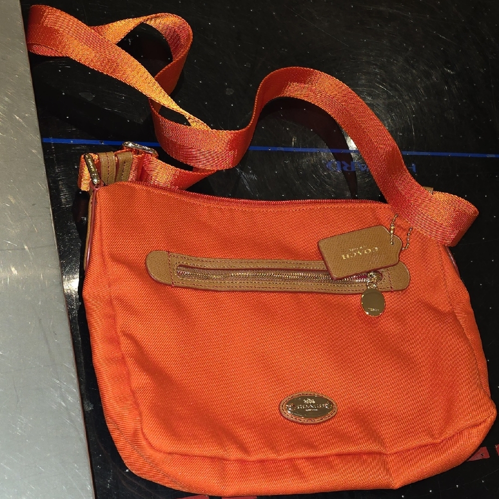 Coach Tangerine Crossbody with Gold Details